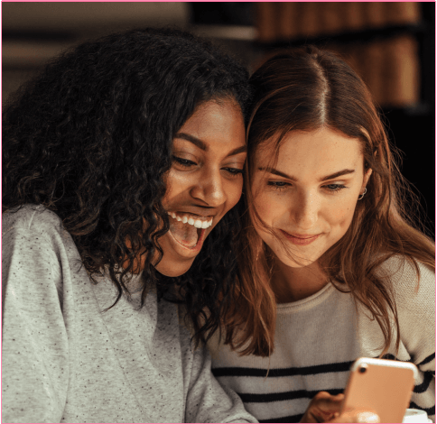 Two users experiencing AI-powered video chat features on Mixu